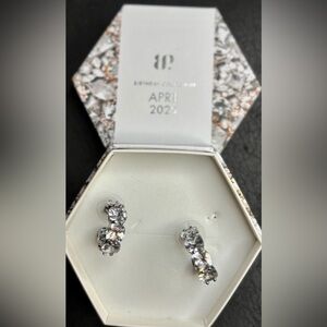 Silver Crystal Earrings on Hematite